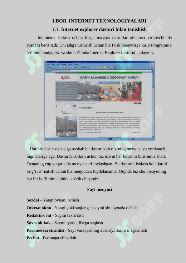 INTERNET TEXNOLOGIYALARI BILAN ISHLASH 4