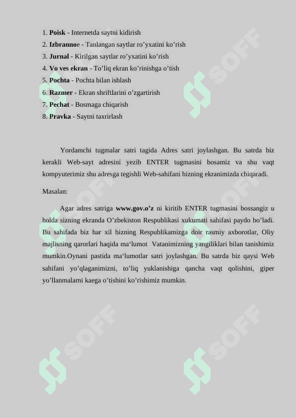 INTERNET TEXNOLOGIYALARI BILAN ISHLASH 7