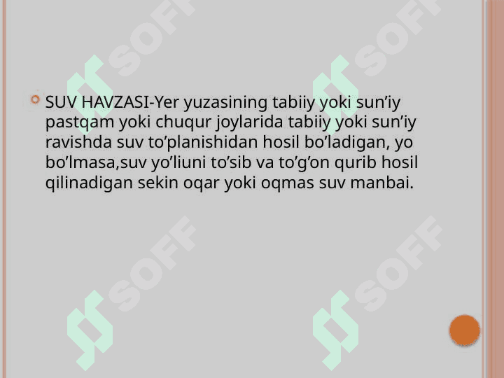 Ochiq suv manbalarini sanitar tavsiflash xaritasini tuzish. 3