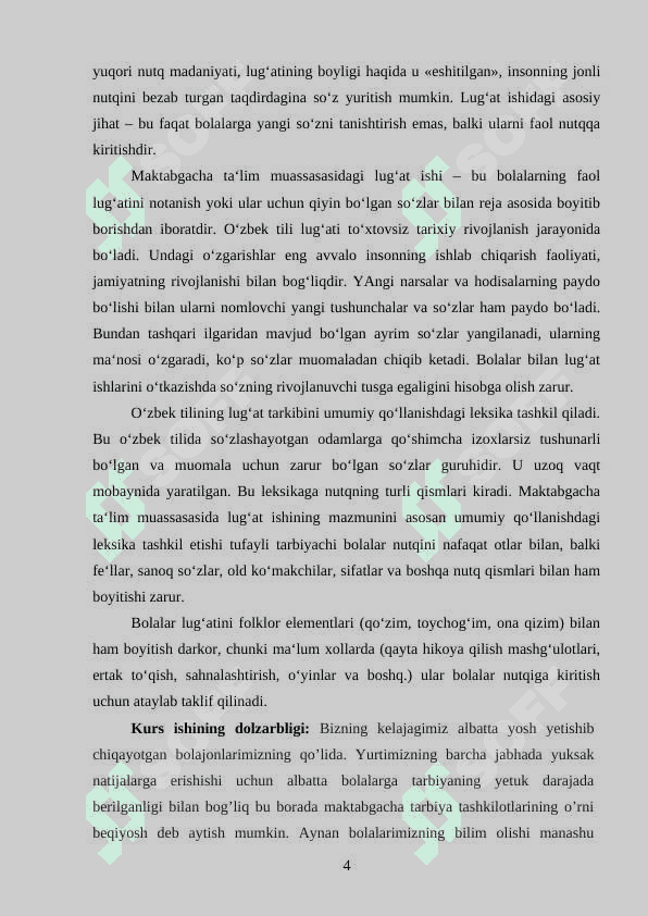 Maktabgacha  yoshdagi bolalar bilan lug‘at ishini olib borishning mazmuni 4