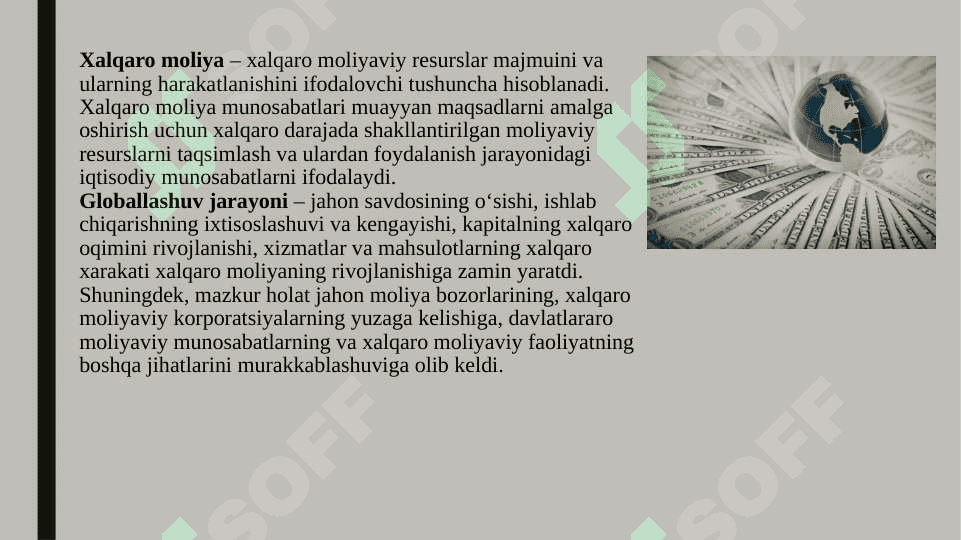 xalqaro moliya munosabatlarining nazariy asoslari 2