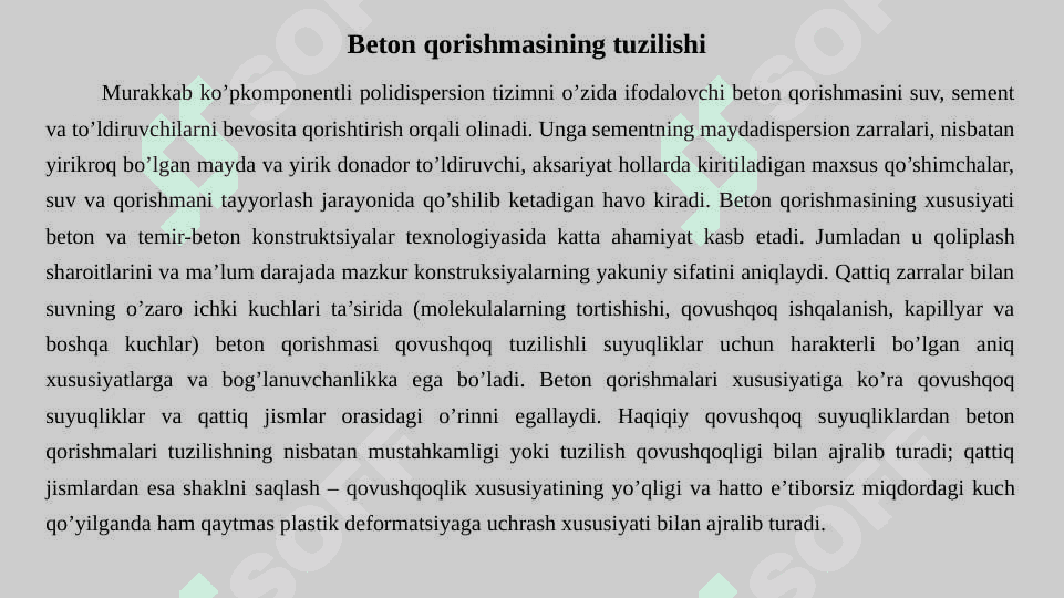 Beton qorishmalarining xususiyatlari 2