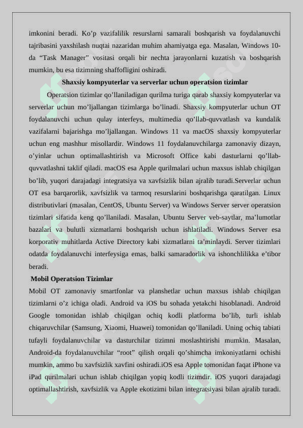 OT turlari. Windows OT turlari 7