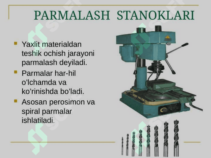 Metallarga ishlov berish stanoklari va ular haqida asosiy tushuncha 2
