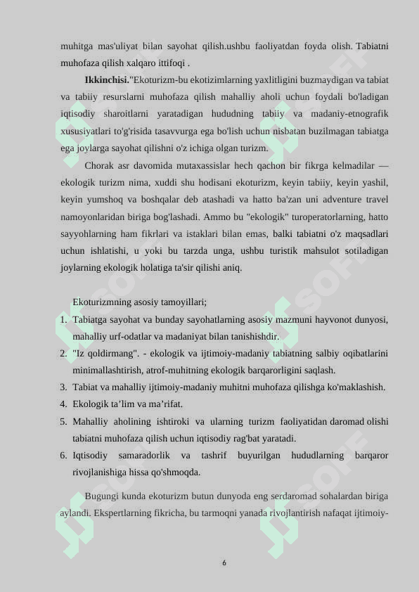 O’zbekiston ekologik turizmi.( Jizzax viloyati misolida) 6