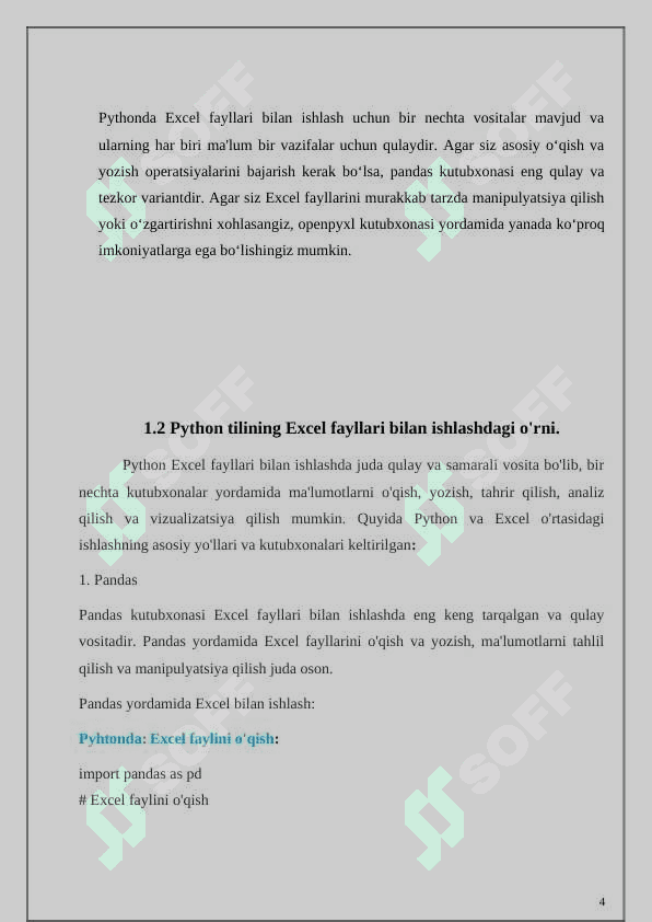 Pythonda xls faylla bilan ishlash 4