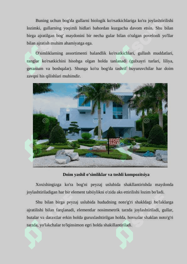 Zamonaviy hovli bog‘i loyihasini ishlab chiqish 4