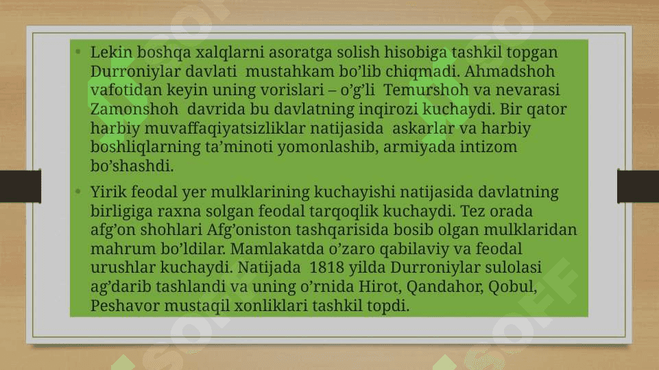 Do’st Muhammad hukmronligi davrida Afg’oniston ijtimoiy-iqtisodiy va siyosy rivojlanishi 6