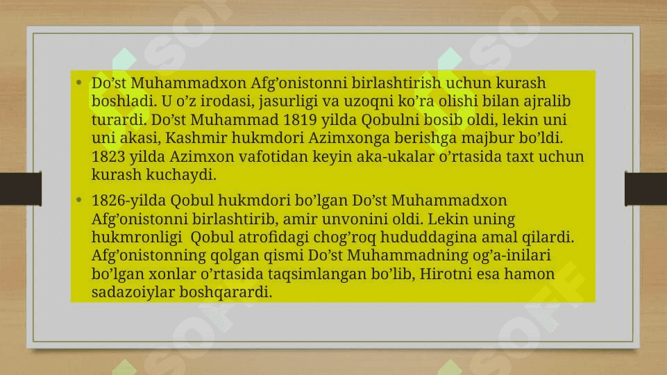 Do’st Muhammad hukmronligi davrida Afg’oniston ijtimoiy-iqtisodiy va siyosy rivojlanishi 8