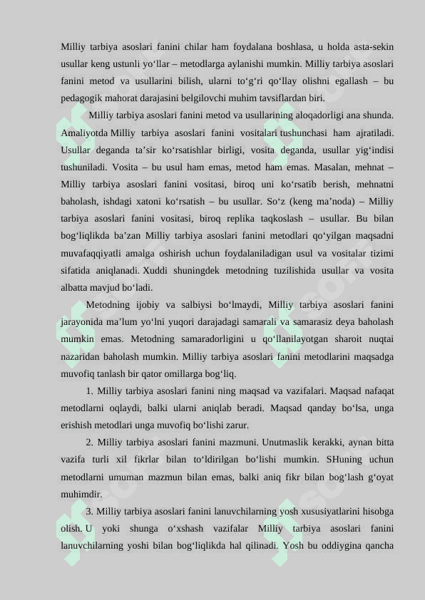 Milliy tarbiya asoslari faninining ilmiy tadqiqot metodlari 3