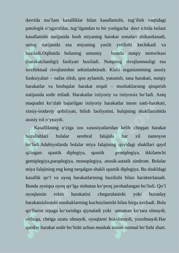 Tayanch harakat apparati kasalliklari bo’lgan bolalarni psixologik pedagogik o’rganish 3
