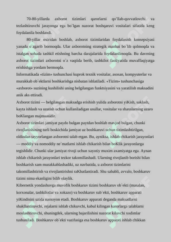 Axborot tizimi tushunchasi va uning tarkibiy qismlari 5