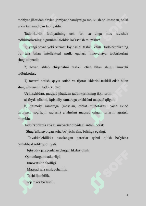MA VZU:BIZNESNI RIVOJLANTIRISHNING (MOS YOZUVLARI) STRATEGIYALARI kurs ishi 7