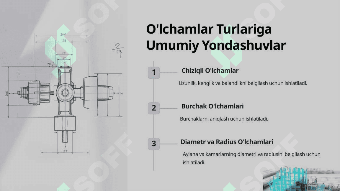Chizma Chiziqlari O'lchamlarini Qo'yish 6