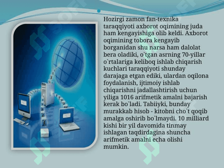 Axborotlashgan jamiyatni shakllantirish jarayonlari 6
