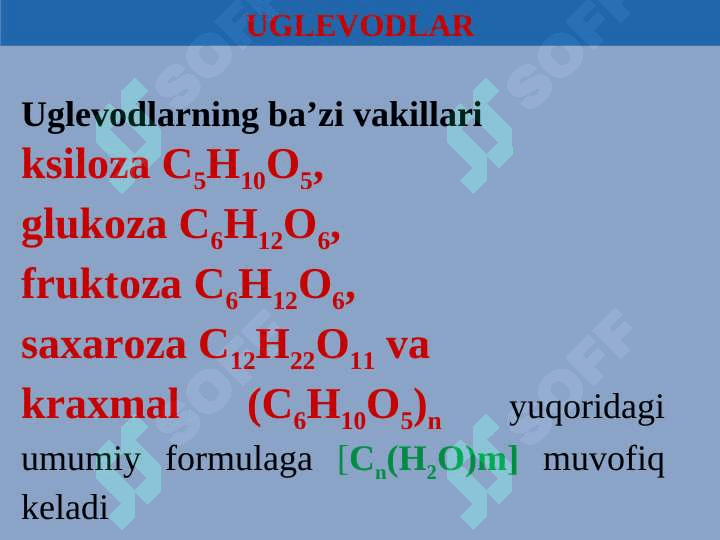 Uglevodlar. Mono-, di- va polisaxaridlar. 4