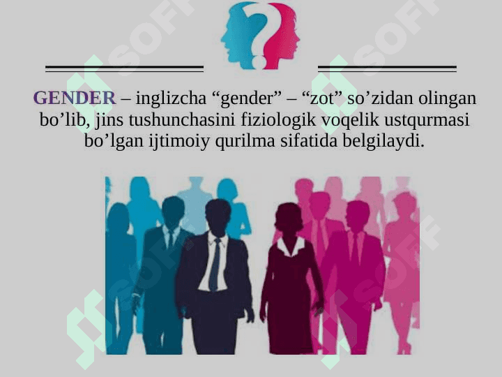 Genderning ijtimoiy tavsifi. Gender pedagogikasi. 4