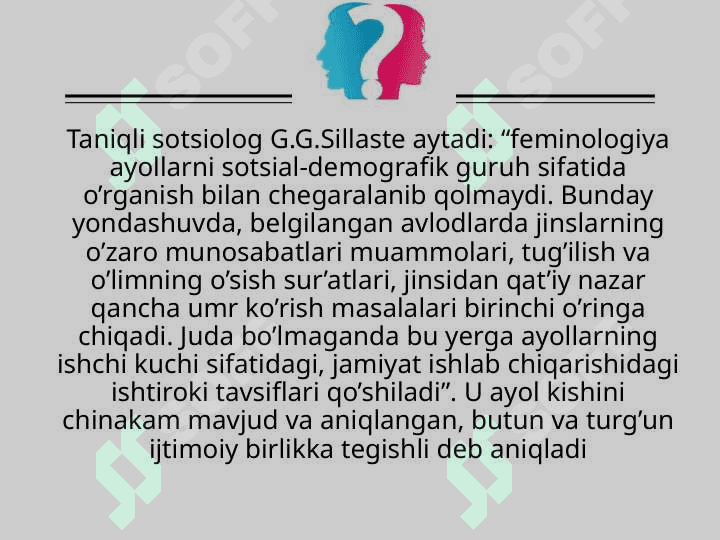 Genderning ijtimoiy tavsifi. Gender pedagogikasi. 7