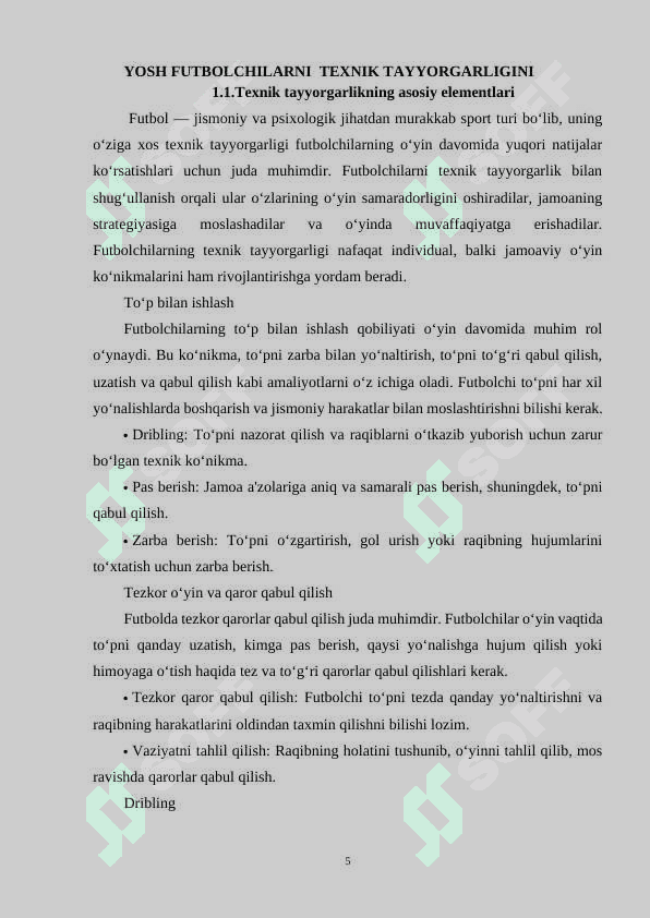 Futbolchilarning texnik tayyorgarligi 5