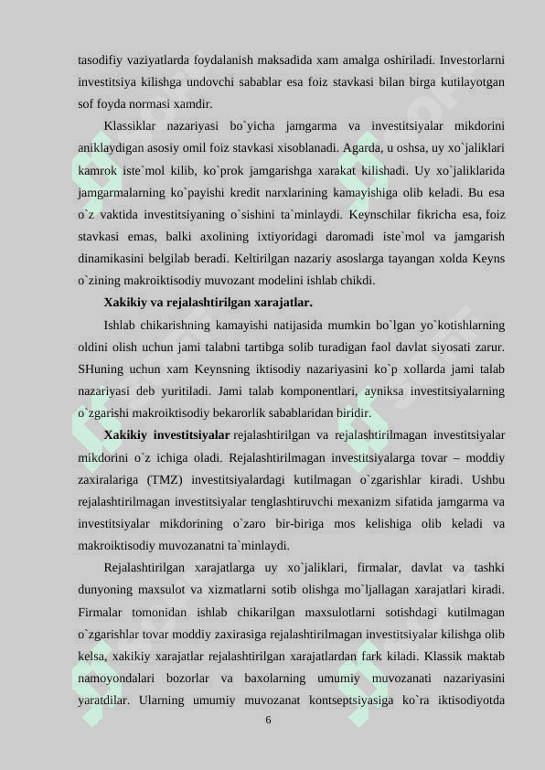 Keynsning makroiqtisodiy muvozanat modeli 6