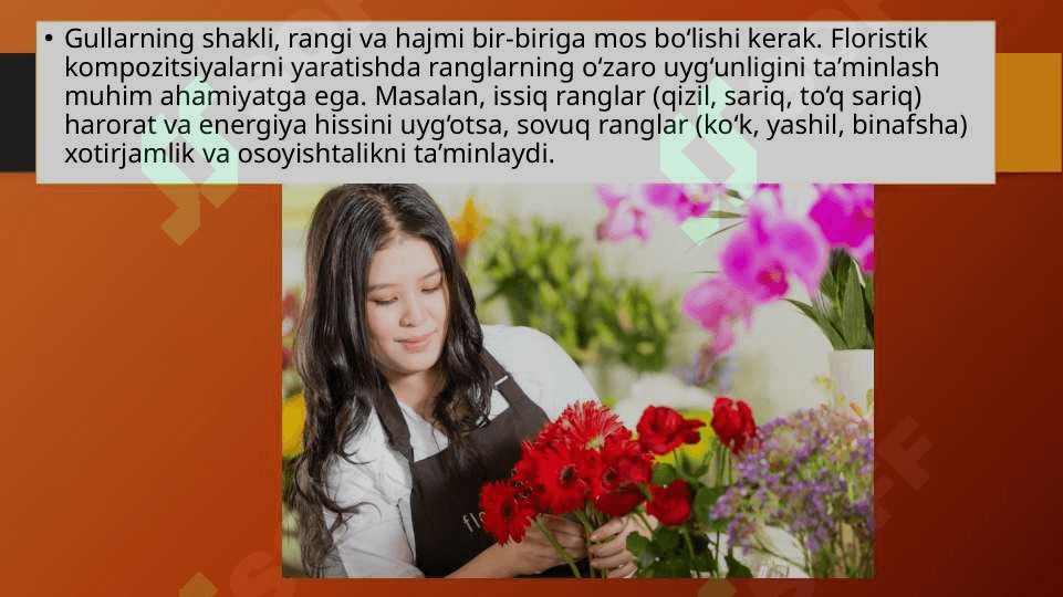Ommaviy tadbirlarni tashkil etish va rejalashtirishda floristik qonunlardan foydalanish. 6