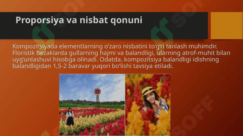 Ommaviy tadbirlarni tashkil etish va rejalashtirishda floristik qonunlardan foydalanish. 7
