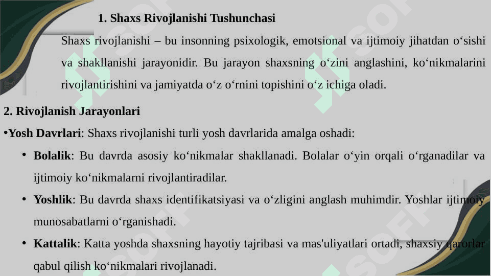 Shaxsning rivojlanishi, tarbiyasi va ijtimoiylashuvi 3