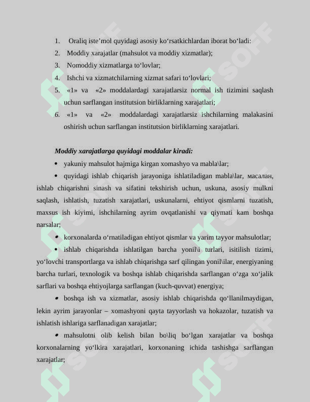 Milliy hisobchilik tuzilmasi dagi boshqa koʻrsatkichlar 5