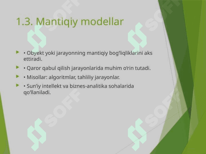 Modellarning tuzilmaviy va keltirilgan shakllari 6