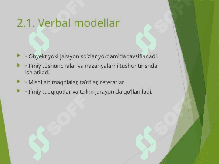 Modellarning tuzilmaviy va keltirilgan shakllari 8
