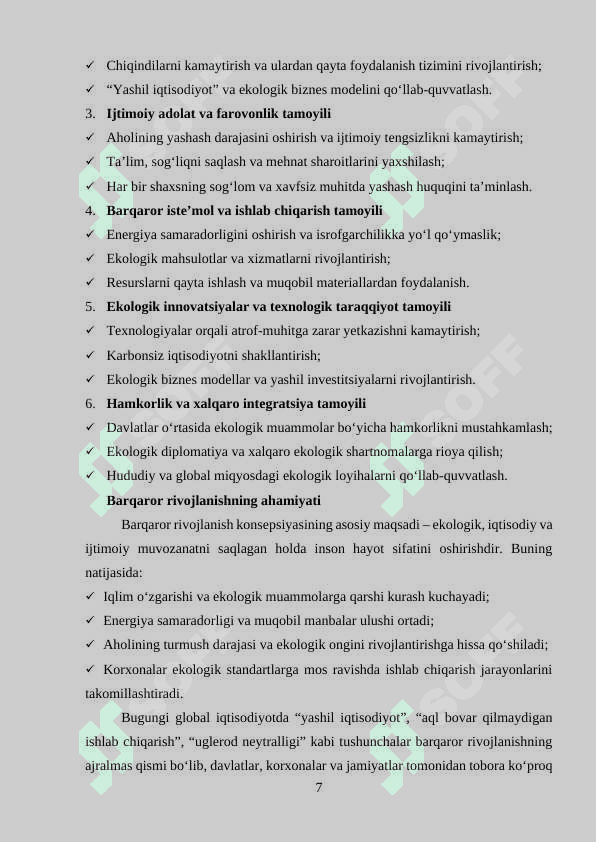 Barqaror rivojlanish va ekologik xizmatlar bozorini rivojlantirishda innovatsiyalar 7