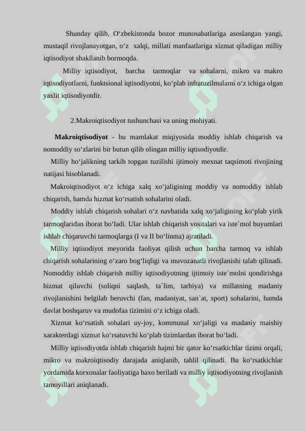 Mustaqillik yillarida o'zbekiston respublikasi rivojlanishining makroiqtisodiy ko'rsatkichlari tahlili 3