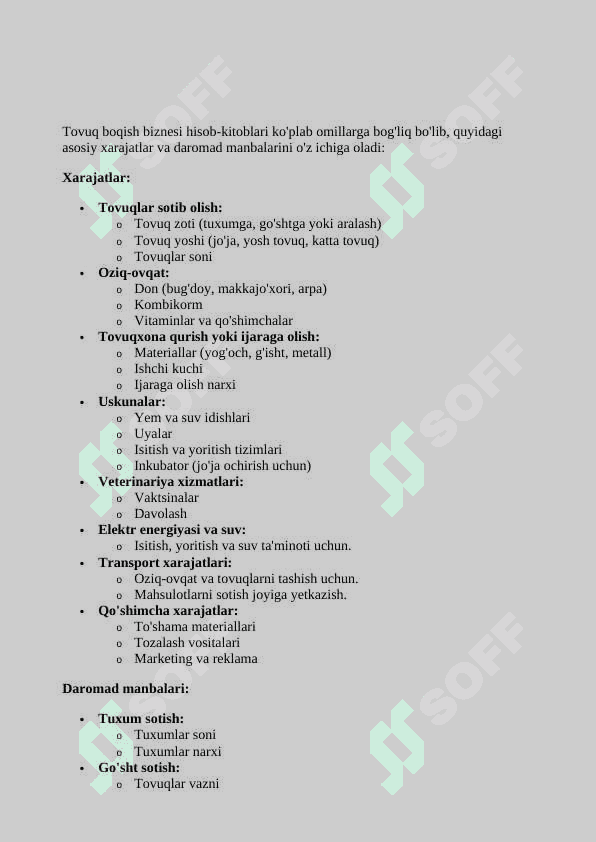 TOVUQ BOQISH BIZNESI HISOB-KITOBLARI 3