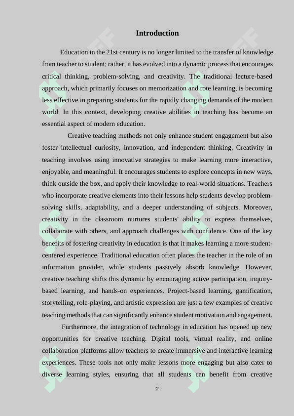 DEVELOPMENT OF CREATIVE ABILITIES IN  TEACHING 2