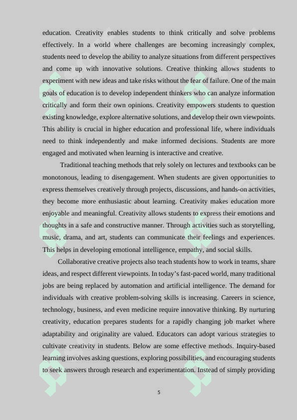 DEVELOPMENT OF CREATIVE ABILITIES IN  TEACHING 5