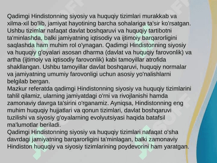 Qadimgi Hindistonda siyosiy huquqiy gʻoyalar 2