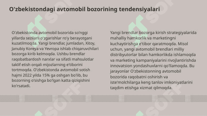 O'zbekistonda avtomobillar va ularning ehtiyot qismlari savdo aylanmasi tahlili 4