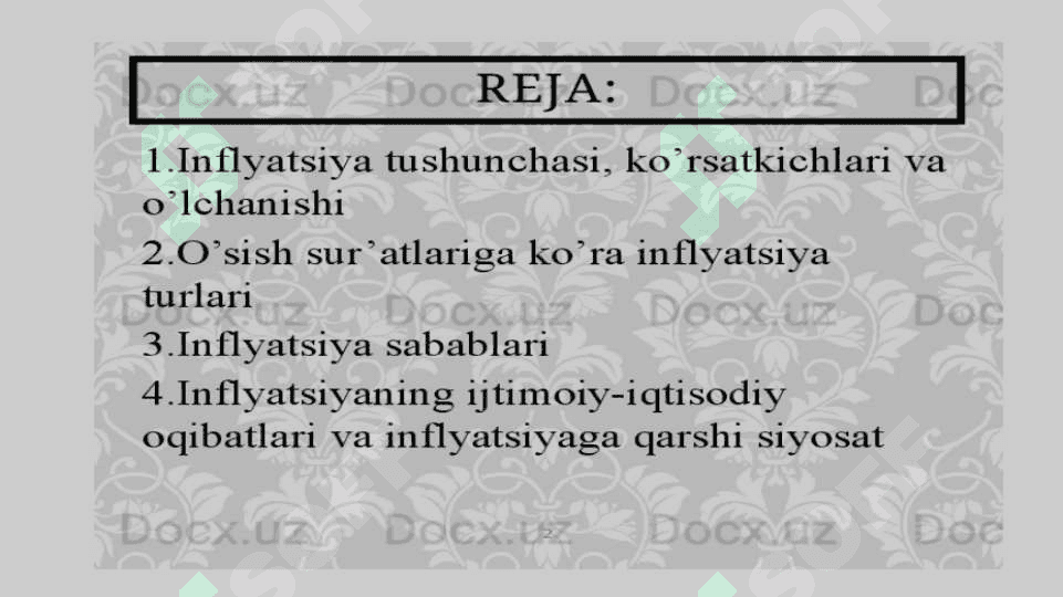 inflyatsiya va aksilinflyatsiya siyosati 2