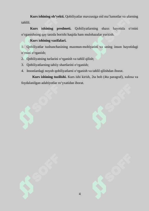 Kurs ishi: Qobiliyatlar 4