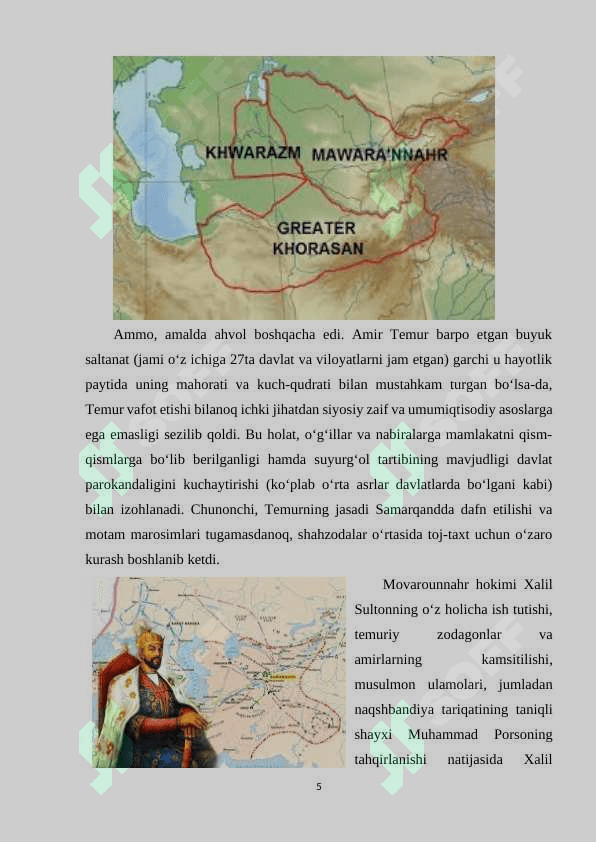 Temuriylar davrida Movarounnahr va Xuroson 5
