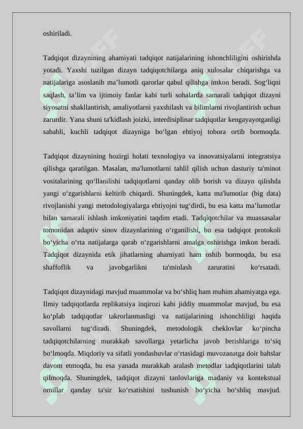 Tadqiqot dizaynini ishlab chiqish 4