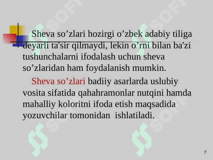 Tarixiy shakllanish jihatdan hozirgi ona tili leksikasi. Ona tilining nofaol leksikasi. 7
