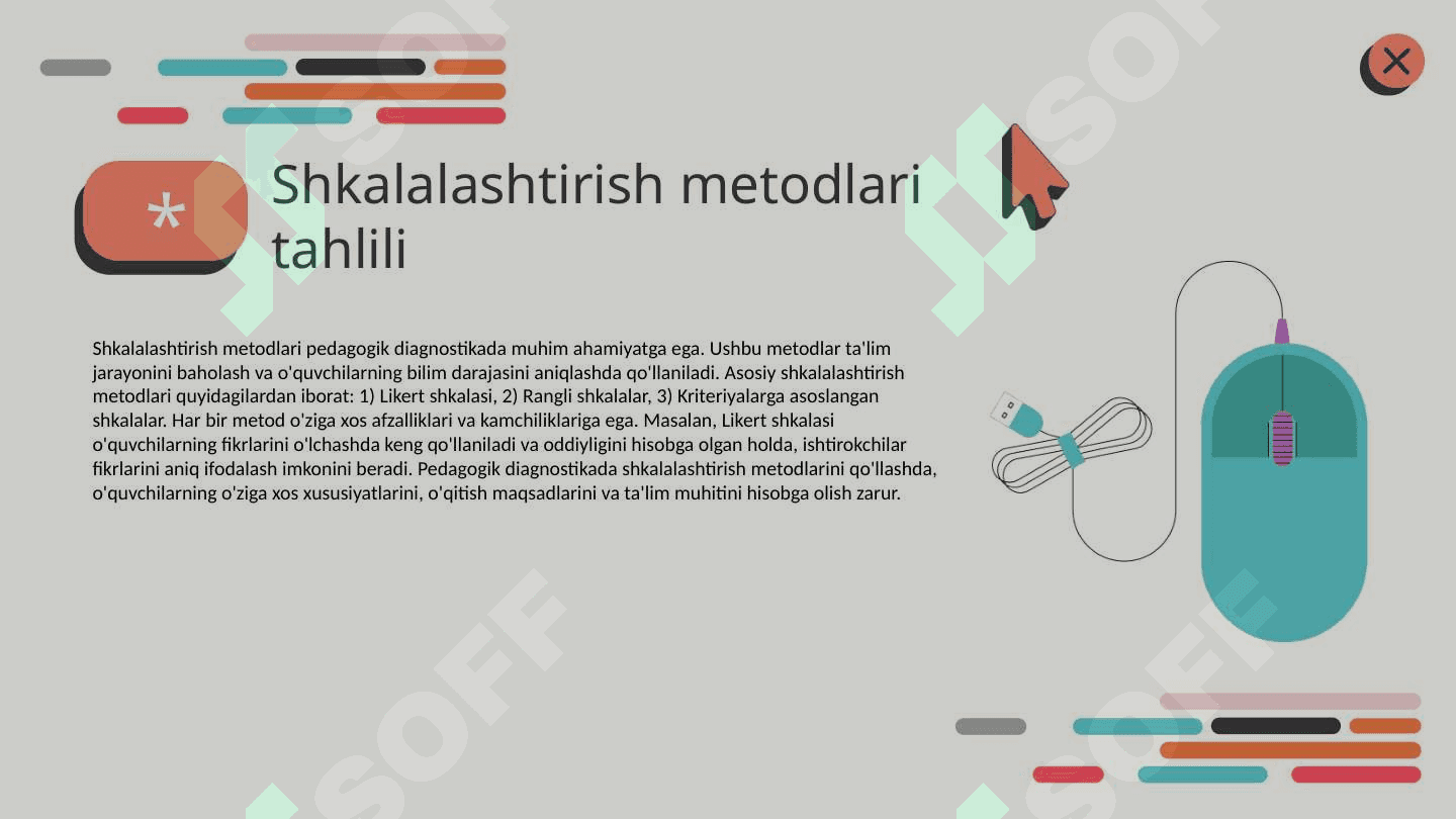 Pedagogik diagnostikada shkalalashtirish 3