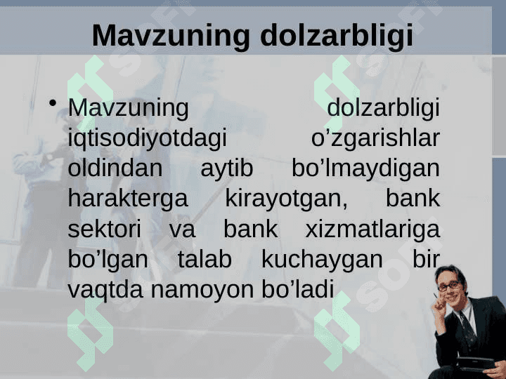 Bank xizmatlari rivojlanishining jahon tajribasi va uning O’zbekistonda qo’llash imkoniyatlari 3