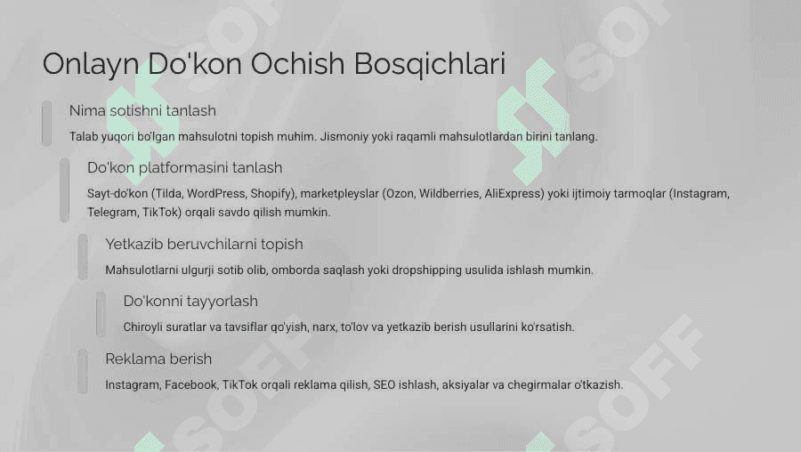 BIZNES REJA. INTERNETDAN PUL ISHLASH YO'LLARI. 6