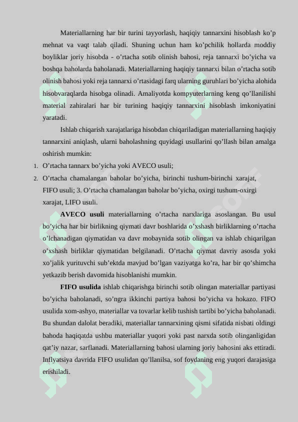 Tovar-moddiy zaxiralarni turkumlash va baholash. 6