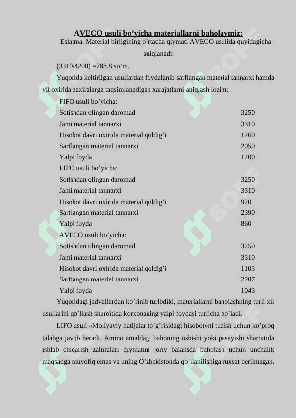 Tovar-moddiy zaxiralarni turkumlash va baholash. 8