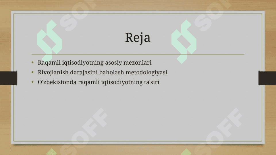 Raqamli iqtisodiyotning rivojlanish darajasini baholash mezonlari 2