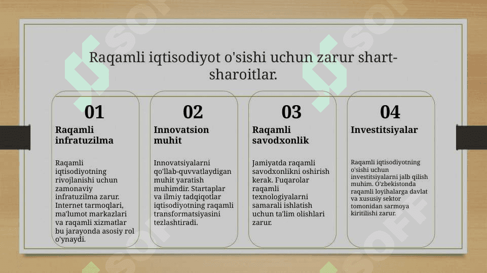 Raqamli iqtisodiyotning rivojlanish darajasini baholash mezonlari 5