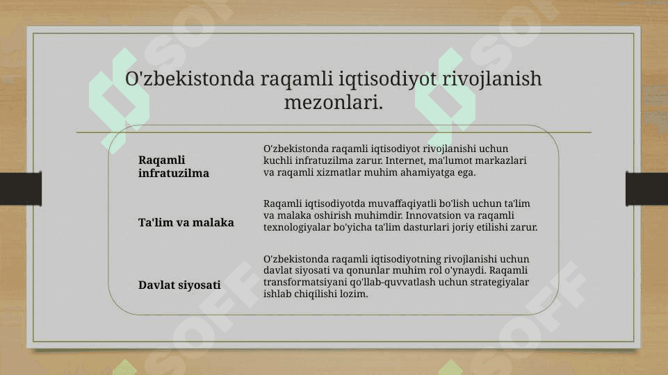 Raqamli iqtisodiyotning rivojlanish darajasini baholash mezonlari 8